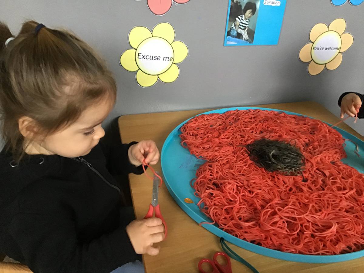Variety of healthy foods served at nursery